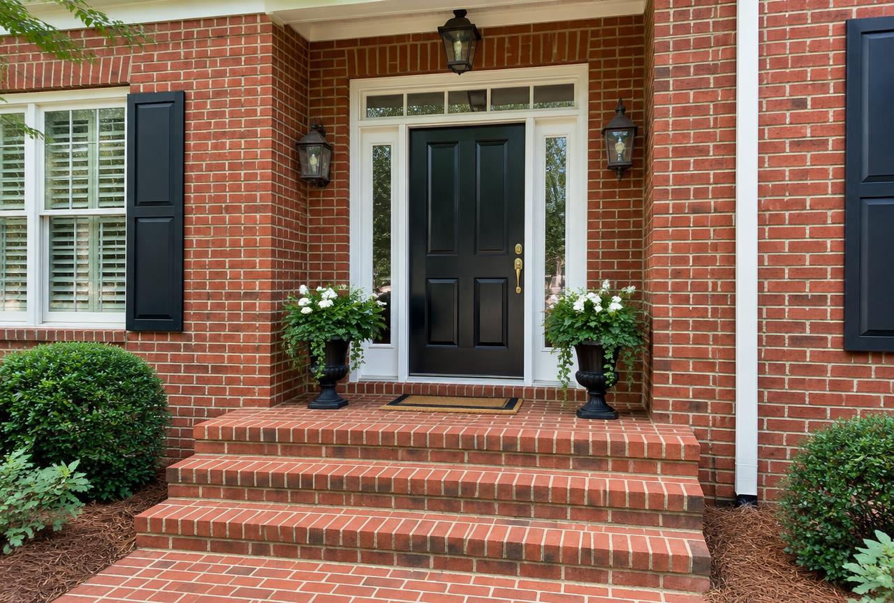 Same brick entry steps after cleaning